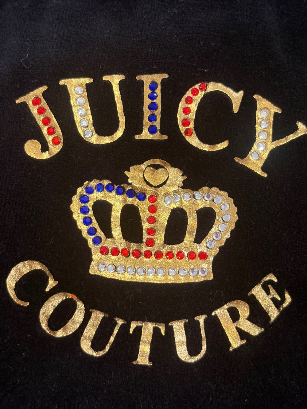 Juicy Couture Black Velour Hoodie & Pants Set with Gold Logo - Picture 4 of 4
